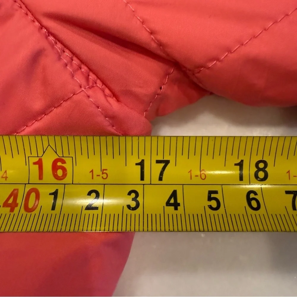 Ralph Lauren Girls Quilted Jacket Pink Zip Up Snap Collar Sz 8-10
